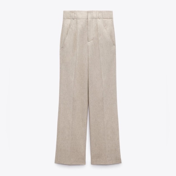 ZARA 2-Piece Beige Linen Coord Matching Outfit Set - Picture 9 of 16